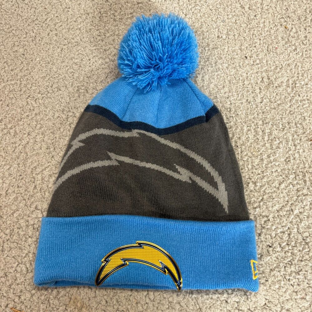 CHARGERS NFL New Era Fleece Lined Cuffed Knit Beanie Pom Pom One Size Fit Most